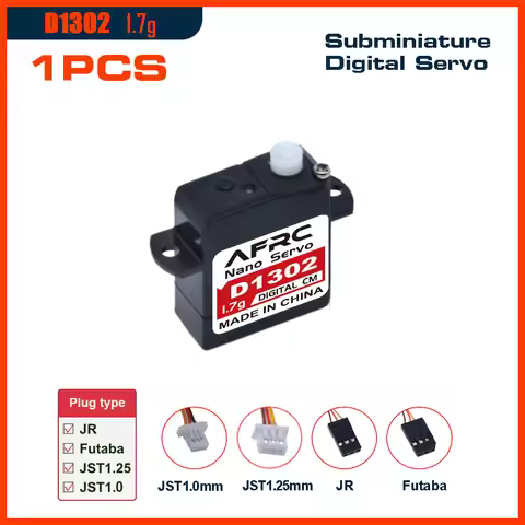 AFRC D1302 Subminiature Digital Servo 1.7g Coreless Motor for RC Plane Car 0.04ec Fast JST Plug or J