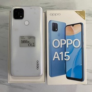 oppo a15 3/32 second hape dus no charger