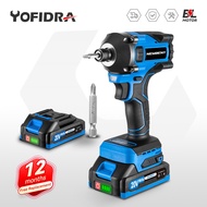 Yofidra 300N.m Brushless Electric Screwdriver 3 Gears Cordless Electric Impact Wrench Drill Driver For Makita 18V Battery