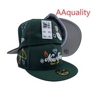 New Era Scribble 59FIFTY Green Baseball Cap Fitted Cap Fashion Flat Brim Cap Round Cap