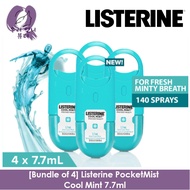 [Bundle of 4] Listerine PocketMist Breath Spray 7.7ml (Cool Mint/FreshBurst) (Made in Thailand)