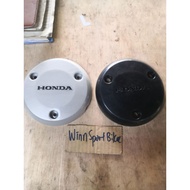 Ex5 Dream /W100 Tudung Bulat Kulit Enjin Clutch Honda Logo White Black Chrome