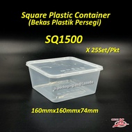 Square Disposable Plastic Food Container FSQ1000 (SQ1) SQ1500 FS2000 (SQ5) FS3000 (SQ7)  /Bekas Peta