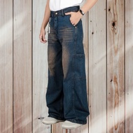 Baggy Jeans with Broken Pattern - Origami Flow Black Abyss - Streetwear Baggy Style - Wide Baggy Bag