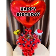 DUIT TARIK BOUQUET WITH CHOCOLATE , BALLOON &amp; CARD