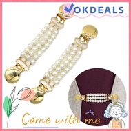 OKDEAL 2pcs Shawl Brooch, Pearl Dress Shawl Clasp Cardigan Clip, Retro Flower Shirt Collar Charm Gift Duck Clip Clasps Lady accesories