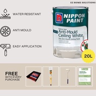 [ FREE PAINTING KIT ] Nippon Paint Odour-less Anti-Mould Ceiling White (20 Litre)