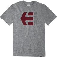 Etnies Corp Combo T-shirt ( Grey / Burgundy )