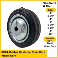 KOHL Caster, Rubber Caster with Steel Core (Wheel Only) (3", 3-1/2", 4", 5", 5-1/2", 6-1/2")