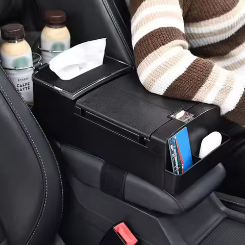 Car Center Console Cup Holder Waterproof and Multifunctional Armrest Cover Suitable for Relieve Driv