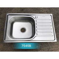 Fast shipping to HCM. 1-drawer sink with table, 1-hole 304 stainless steel sink. 75*45cm cheap price