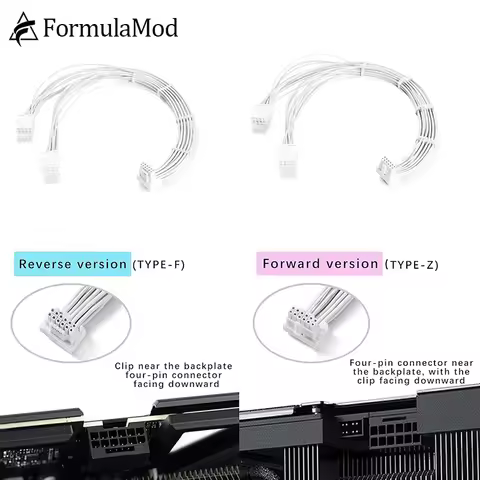 Formulamod 12VHPWR PSU Cables, PCI-e 5.0 16AWG Male to Female , 90° pre-bent Adapter design for RTX 