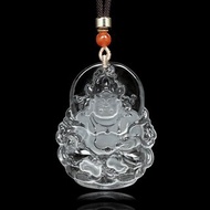 【正佳珠寶】白水晶 頂級超淨透 黃財神 50g 白水晶吊墜