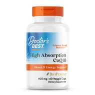 Doctor’s Best High Absorption CoQ10 400mg 60 Veggie Caps for Heart & Energy Support Dietary Suppleme