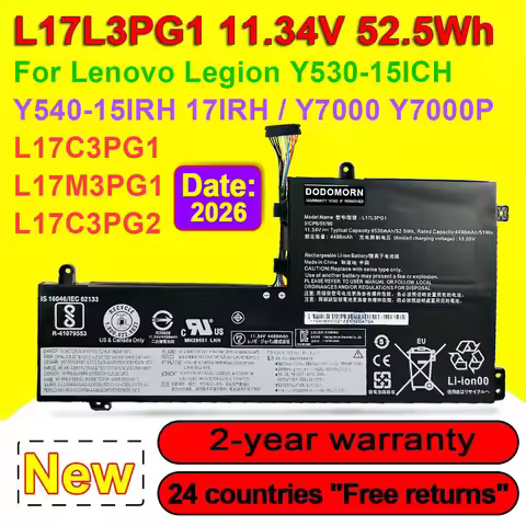 L17L3PG1 L17C3PG1 L17M3PG1 Battery For Lenovo Legion Y530-15ICH Y540-15IRH/17IRH Y730 Y740 Y7000 Y70