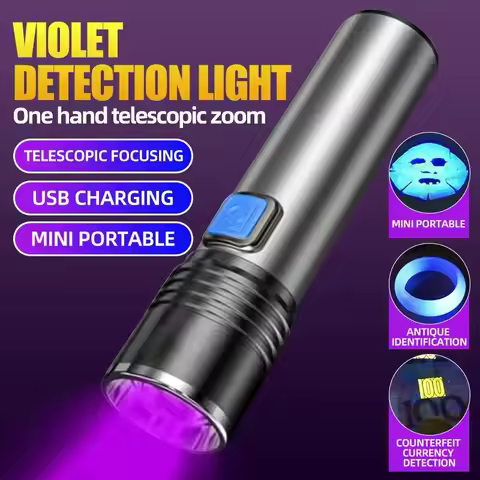 USB Rechargeable UV Flashlight For Pet Urine Detection Resin Cured 395nm UV Flashlight Black Light Z