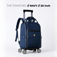[ THE STANFORD - NAVY - 20 INCH ] KOREAN BARLEY PLANE CABIN TROLLEY BACKPACK WATERPROOF PARACHUTE MA