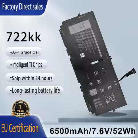 722KK Laptop Battery For Dell XPS 13 9310 XPS 13 9300 (2020) XPS 13 9380 (2020) P117G001 P117G P117G