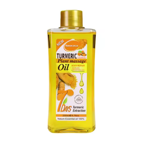 Amococo 2/5/10pcs Turmeric Massage Oil 200ml Plant Body Oil Face Body Moisturizing Oil with Sweet Al