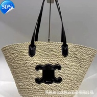 C Familys New Triumph Grass Woven Bag for Women Large Capacity Vacation Wind Beach Handheld Shoulder