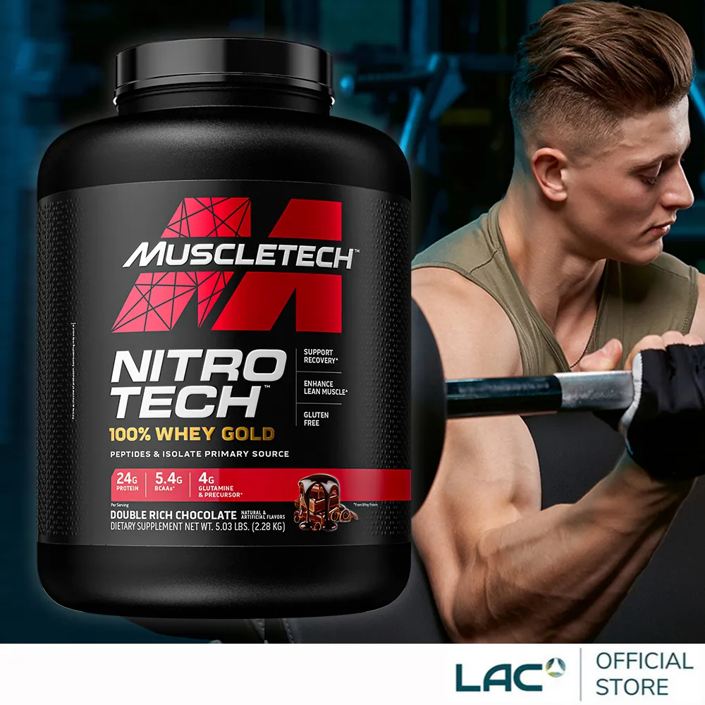 【LAC利維喜】Muscletech耐如鐵 金牌乳清蛋白5磅-雙倍巧克力口味(麩醯胺酸/BCAA/高蛋白)