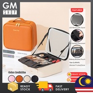 GMshop Multifunction Makeup Cosmetic Bag LED Mirror Portable Hand Held Large Professional Bag Beg Ko