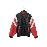 Back to Green-皮衣外套 紅黑公牛L-07//vintage Leather Jacket