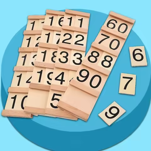 1-99 Children's Wooden Montessori Numbers Learning Card Children Early Education Educational Toys Ma