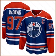HT1 NHL Edmonton Oilers Home Jersey McDavid Tshirts Long Sleeve Fans Sports Tops Plus Size  TH1