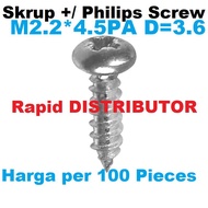 Screw M2.2*4.5 Screw+ M2/Philips Screw 100Pcs NOT Bolt Nut/Bolt Nut