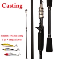 Joran Pancing Joran Murah Cuci Gudang Carbon Fiber Panjang 1.65M/1.8M/2.1M Joran Casting Kolam Ikan