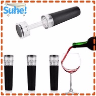 SUHE Red Wine Vacuum Air Pump Sealer Plug, Compact ABS Silicone Red Wine Vacuum Stopper, Utility Wine Set Wine Saver
