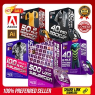 ⚡⚡190 AI SUBLIMATION + 500 AI LOGO + 45 SET PSD APPAREL MOCKUP⚡⚡~LOCKDOWN SALE~