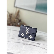 LouisVuitton, LV,,,, 2022 New Style Grained Cow Leather Victorine Short Wallet Ladies Genuine Leathe