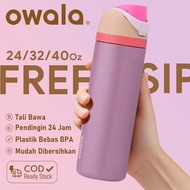 [100% ORIGINAL] Owala FreeSip tumbler 24oz/32oz Insulated Stainless Steel Water Bottle-Smell the Ros