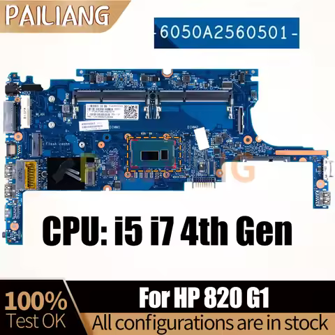 For HP 820 G1 Notebook Mainboard 6050A2560501 I5-4200U I5-4300U I7-4600U 730558-601 731066-601 Lapto