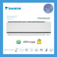 DAIKIN แอร์บ้าน ติดผนังระบบอินเวอร์เตอร์ รุ่น SUPER SMILE II  (FTKC-09WV2S) 8500BTU แอร์ เครื่องปรับอากาศ  TWaircenter