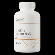 OstroVit Biotin 10.000 µg MAX 60 tablet Vegan Vitamin H B7 Suplemen Vitamin Import Saraf Energi Kuli