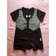 Baby boy bowtie romper/onesie (black)