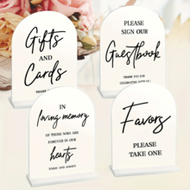 5x7 Inch Acrylic Wedding Ceremony & Reception Signs, Wedding Guest Book Sign, Card & Gift Table Sign