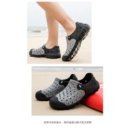 【ASZC】Large size men's rain boots new outdoor river wading fishing shoes trend personality hole beach shoes non-slip hiking shoes