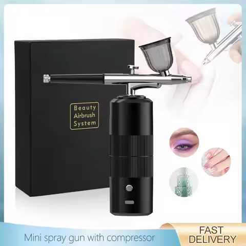 Oxygen Spray Mini Air Compressor Kit Air Brush Spray Gun Spray Gun Nail Art Tattoo Process Nano Fog 