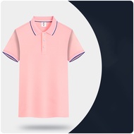 Casual Short Sleeve Pink Polo Silk Cotton Social Men T Shirt