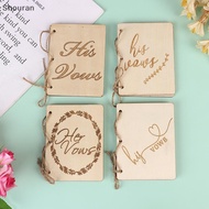 (niangben888) 2PCS Wedding Vow Books Wedding Vow Notebook Creative Sturdy Kraft Paper Handbook [NEW]