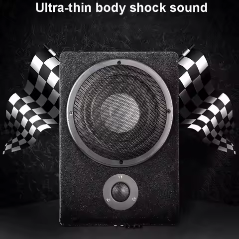 Car 8-inch 12V ultra-thin tweeter with built-in subwoofer, high-power subwoofer, vehicle modificatio