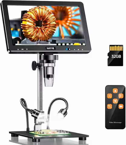 10.1 Inch LCD Digital Microscope, 16MP 2000X HD IPS for Soldering, Electronics Repair, Coin Magnifie