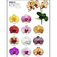 ARTIFICIAL NEW COLOUR MINI BUTTERFLY  LATEX ORCHID 6 HEAD FLOWER WITH 5 PCS LEAF,