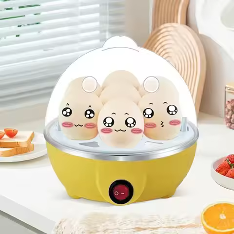 Automatic Shut Off Electric Egg Cooker for 7 Eggs Steamer Multi-Functional Breakfast Appliance for C