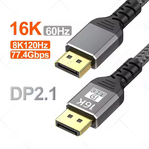 77Gbps 16K 60Hz DP Cable 2.1 Displayport 3m 2m 1m 0.5m 8K 120Hz HDR Audio Cord 4K Display Port Cable