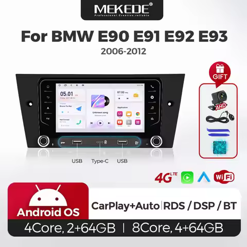 2026 new Host unit For BMW E90 E91 E92 E93 2006-2012 Car Radio wireless CarPlay Android auto 7" Car 